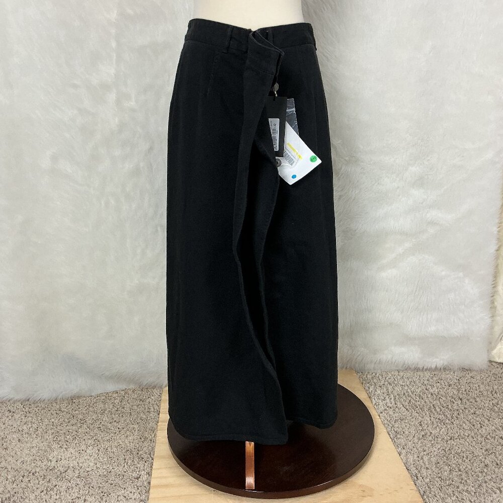 MM6 Maison Margiela Black Denim Avant Garde Fold Over Maxi Skirt NWT 42 US 6